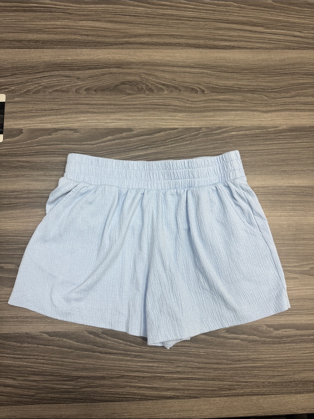 Threads 4 Thought Pale Blue High Waist Elastic Shorts